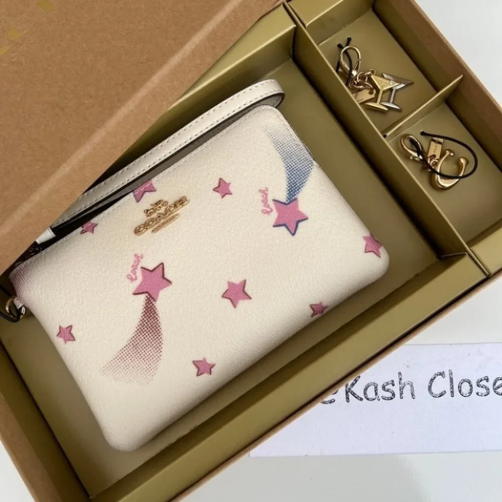 COACH Boxed Corner Zip Wristlet With Disco Star Print_3